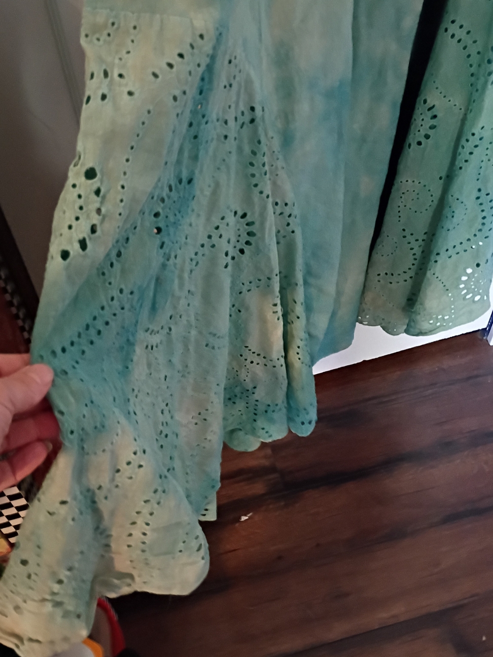 NWT A Rare Bird Miss Madam Seafoam Maxi Eyelet Dress S M - Picture 6 of 12